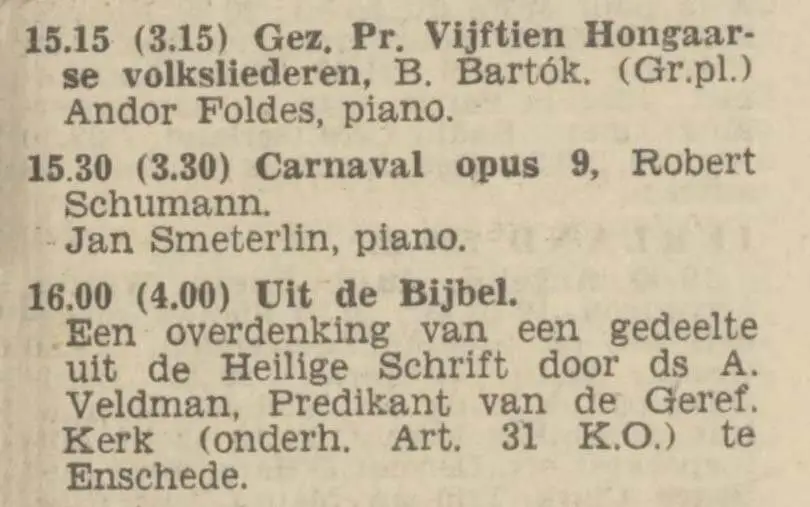 Jan Smeterlin Radio Hilversum Schumann